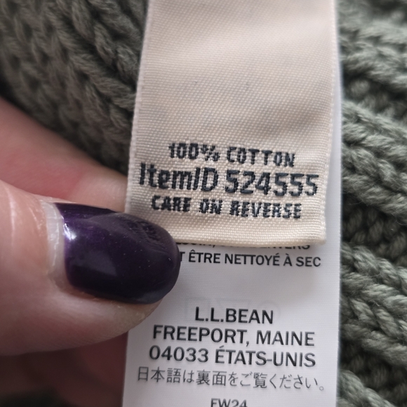 L.L. Bean Women's Sage Double L Cable Knit Turtleneck Sweater Quarter Zip S - Picture 6 of 6